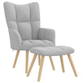 vidaXL Fotel relaksacyjny z podnóżkiem Cloud Grey Fabric