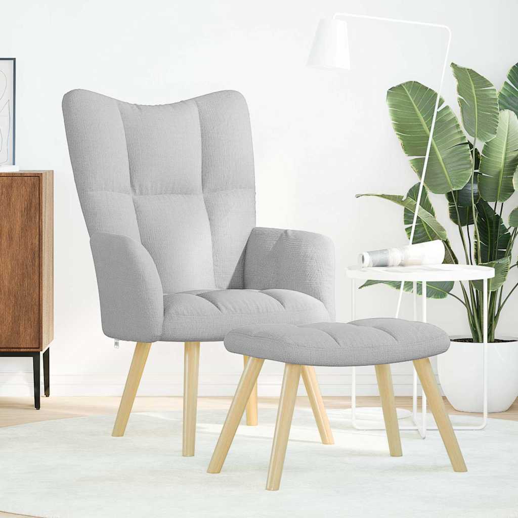 vidaXL Fotel relaksacyjny z podnóżkiem Cloud Grey Fabric