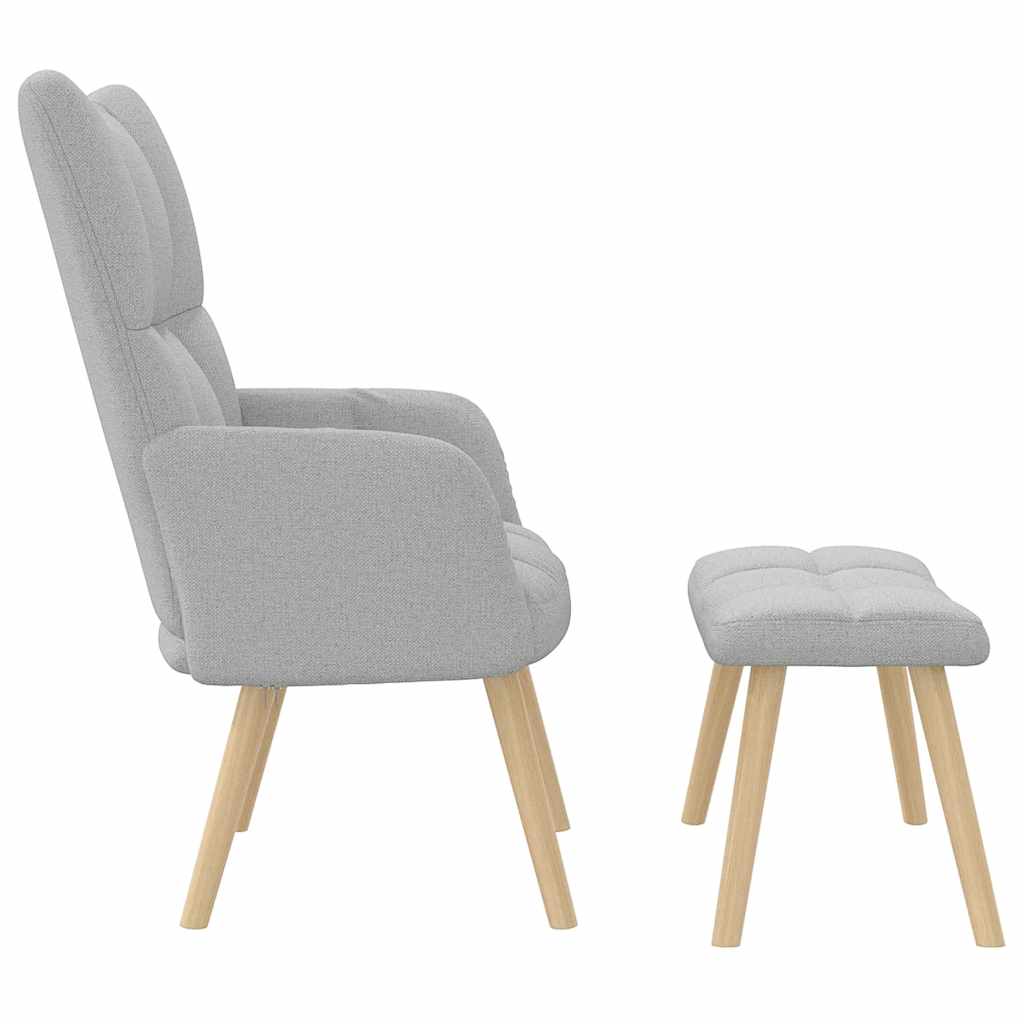 vidaXL Fotel relaksacyjny z podnóżkiem Cloud Grey Fabric