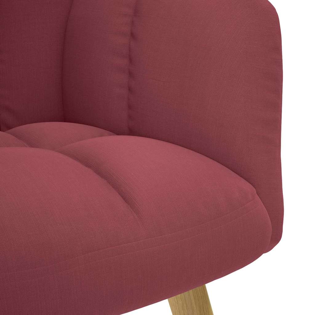 vidaXL Fotel z podnóżkiem, winna czerwień, obity tkaniną