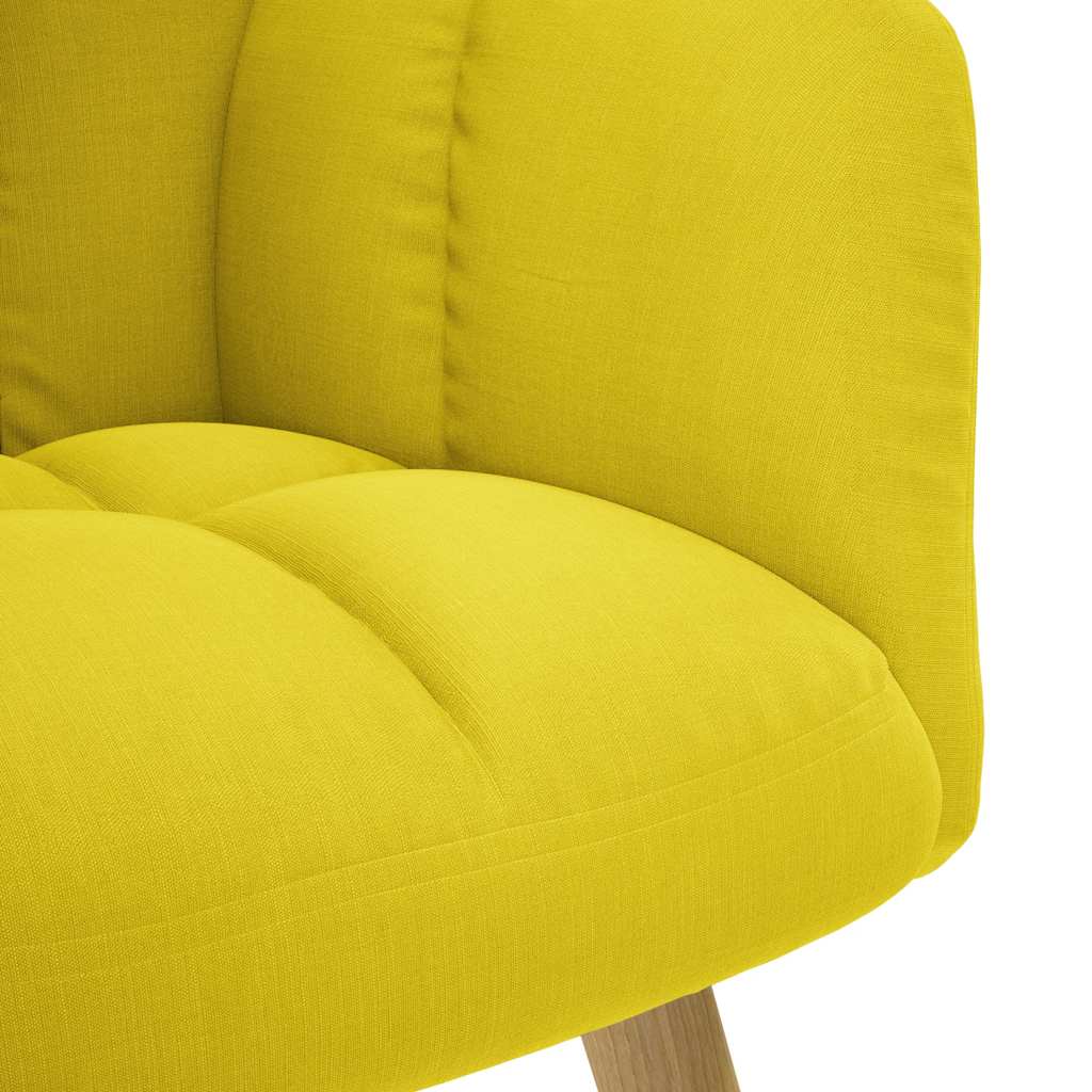 vidaXL Fotel relaksacyjny z podnóżkiem Jasnożółta tkanina