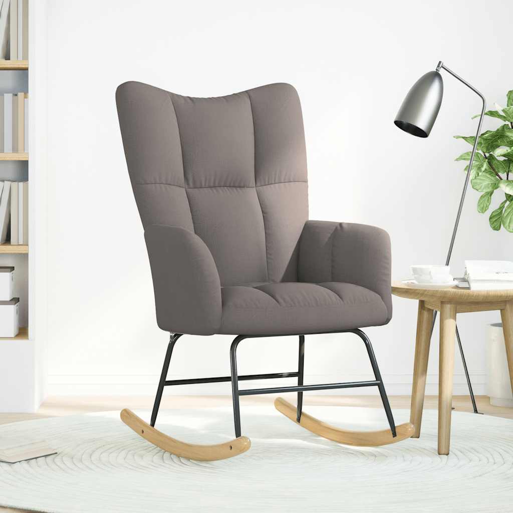 vidaXL Fotel bujany, kolor taupe, tapicerowany tkaniną