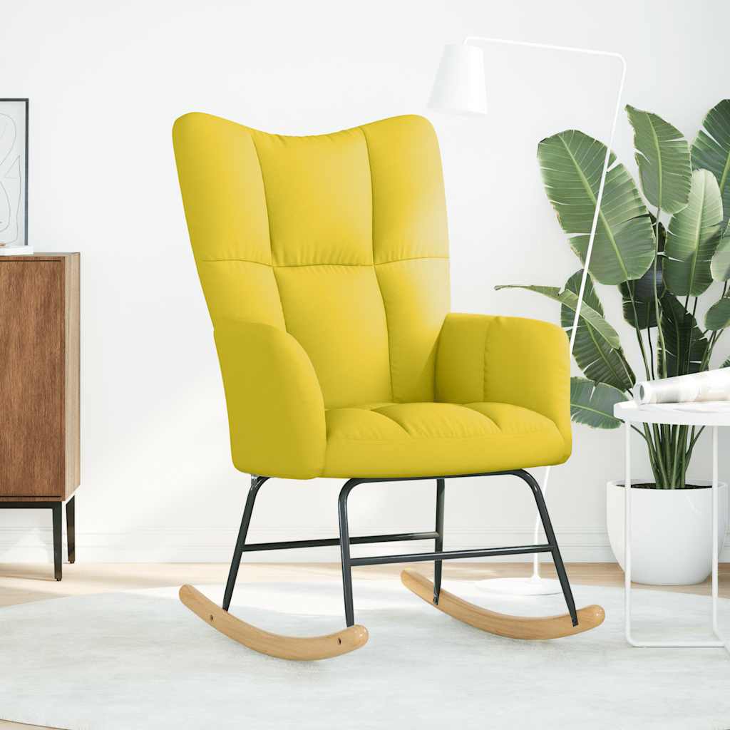 vidaXL Fotel bujany jasnożółty materiał