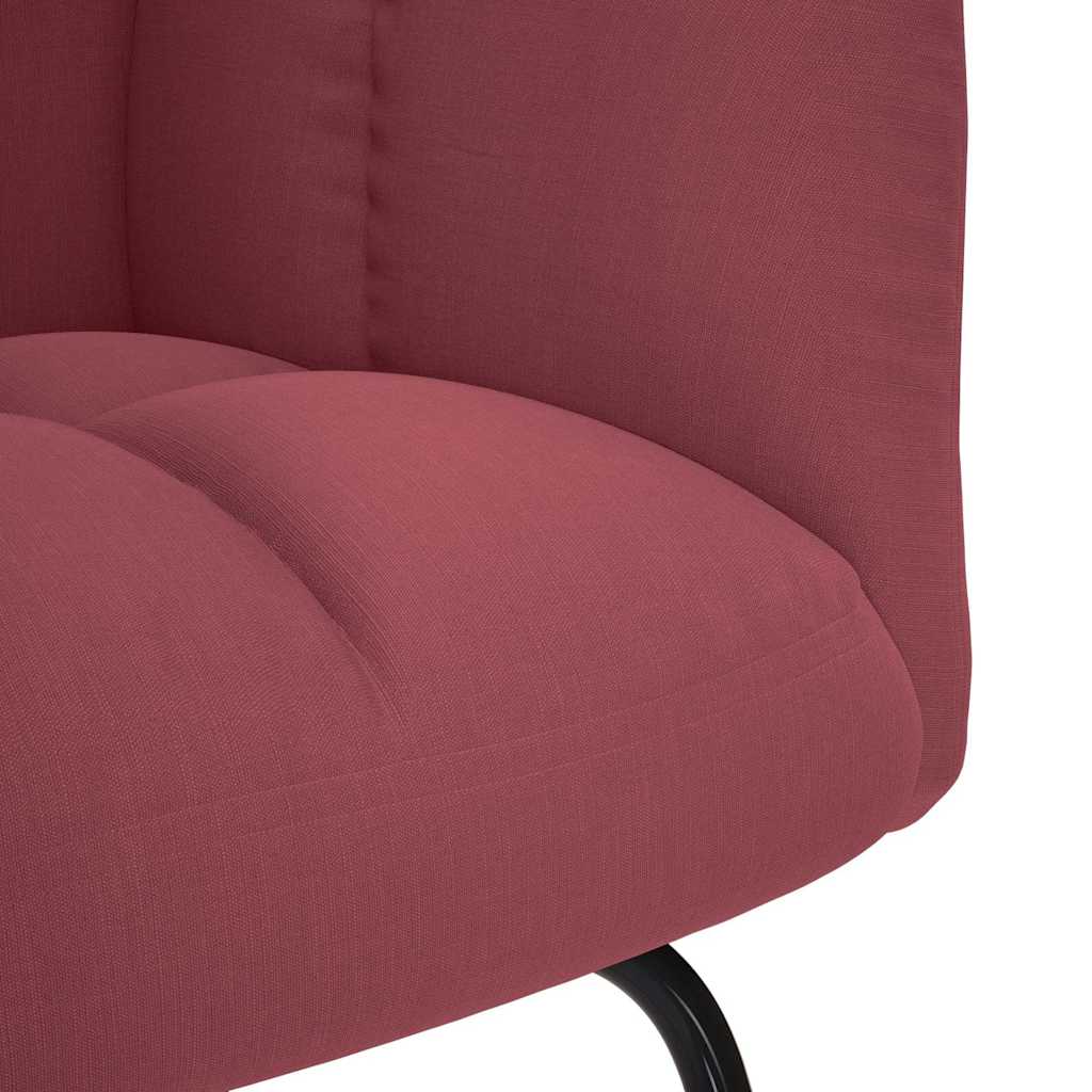 vidaXL Fotel bujany z podnóżkiem, winna czerwień, tkaniną