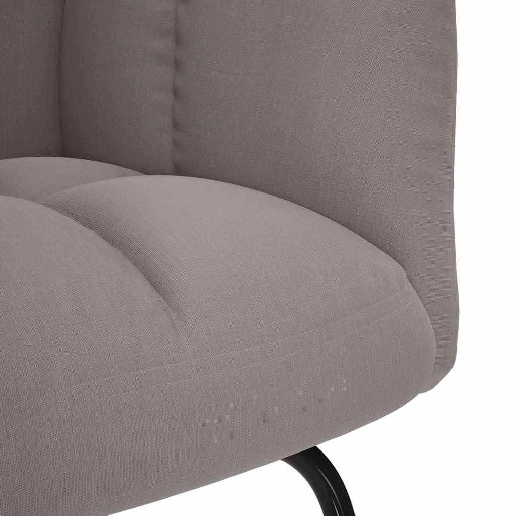 vidaXL Fotel bujany z podnóżkiem, kolor taupe, obity tkaniną