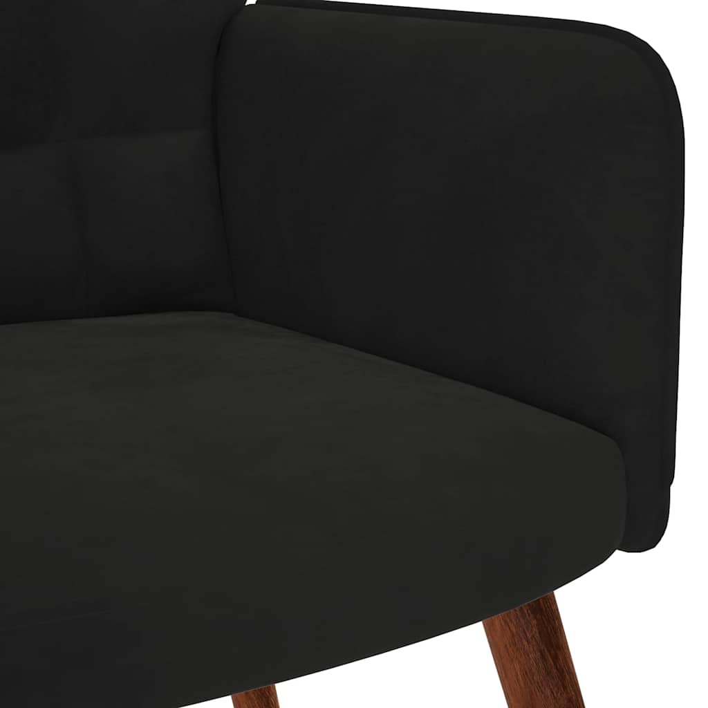 vidaXL Fotel, czarny, obity aksamitem