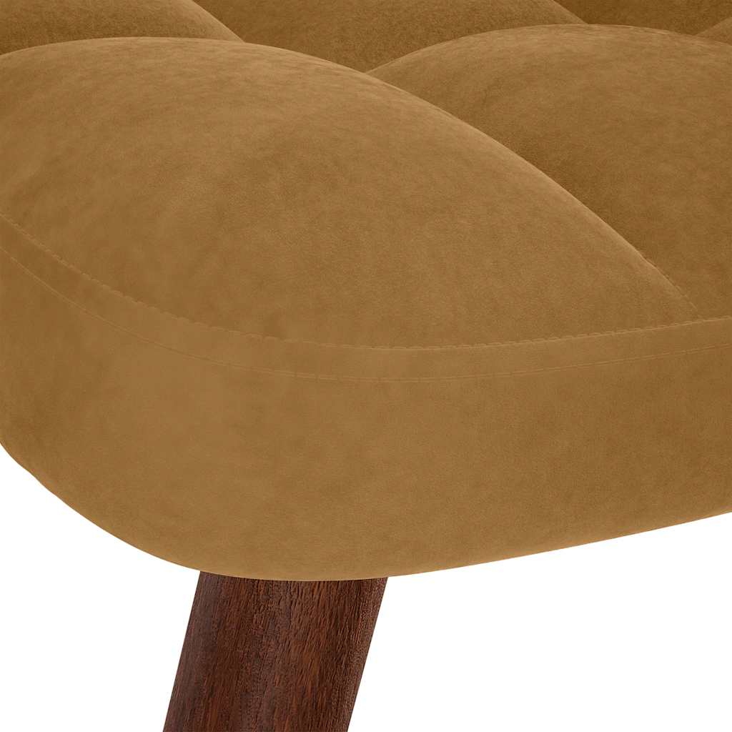 vidaXL Fotel z podnóżkiem, brązowy, obity aksamitem