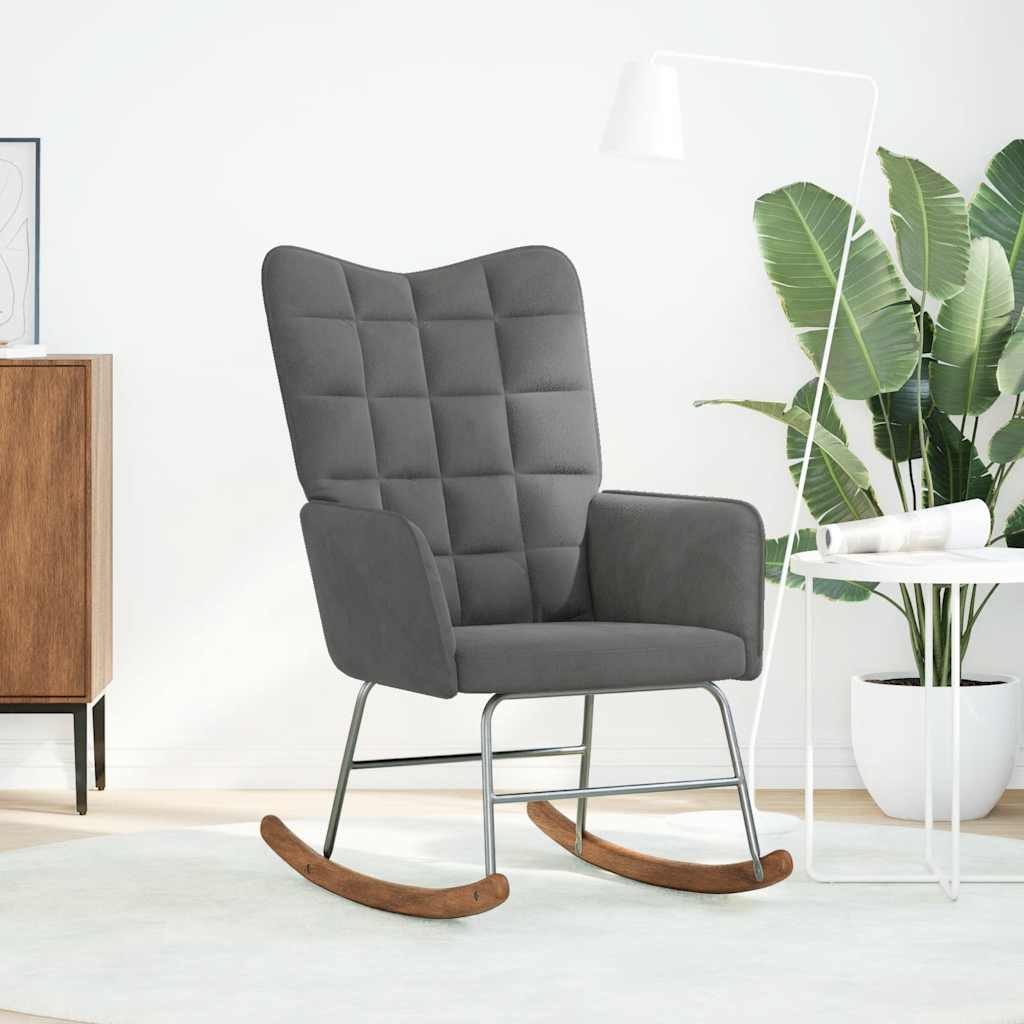 vidaXL Fotel bujany, ciemnoszary, tapicerowany aksamitem