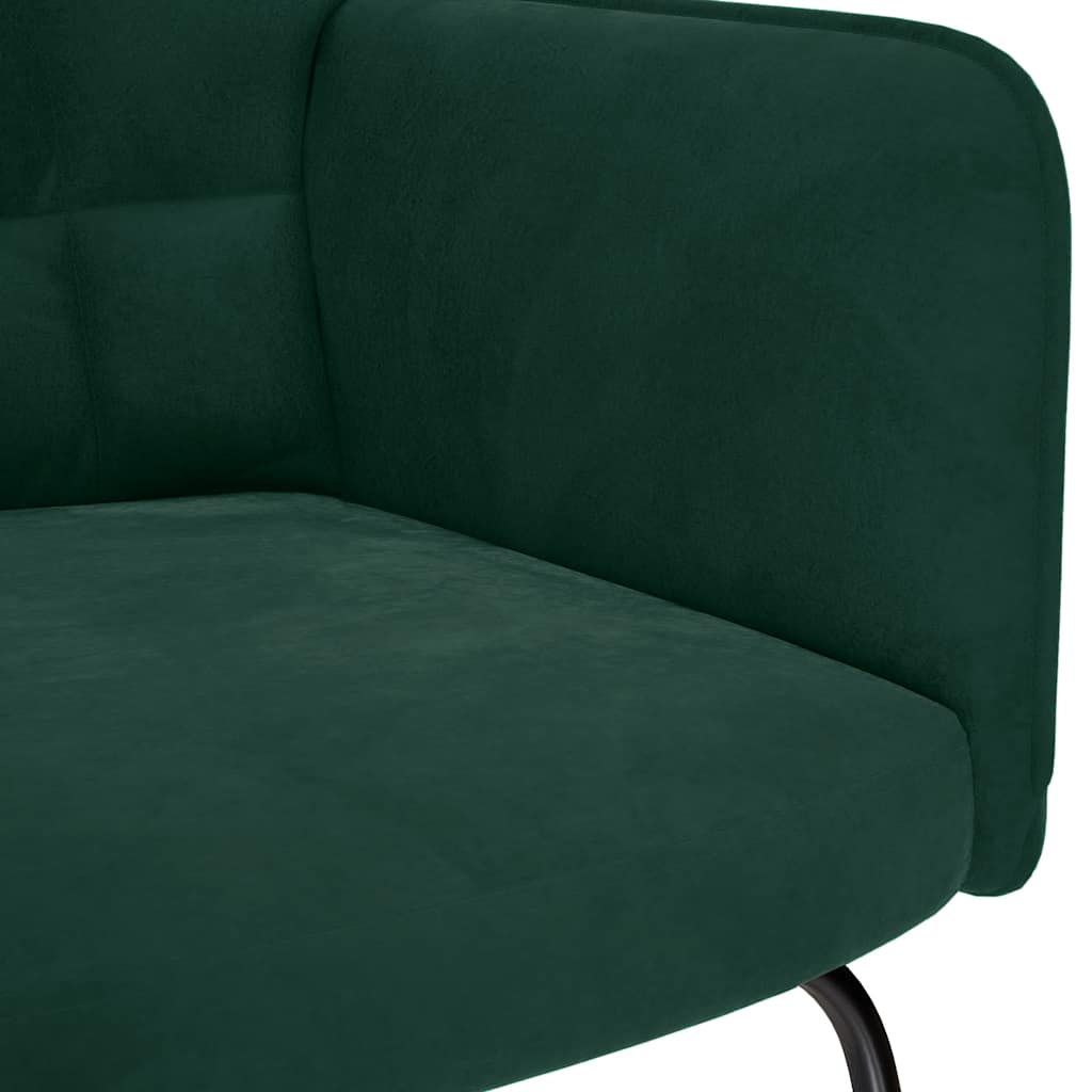 vidaXL Fotel bujany, ciemnozielony, tapicerowany aksamitem