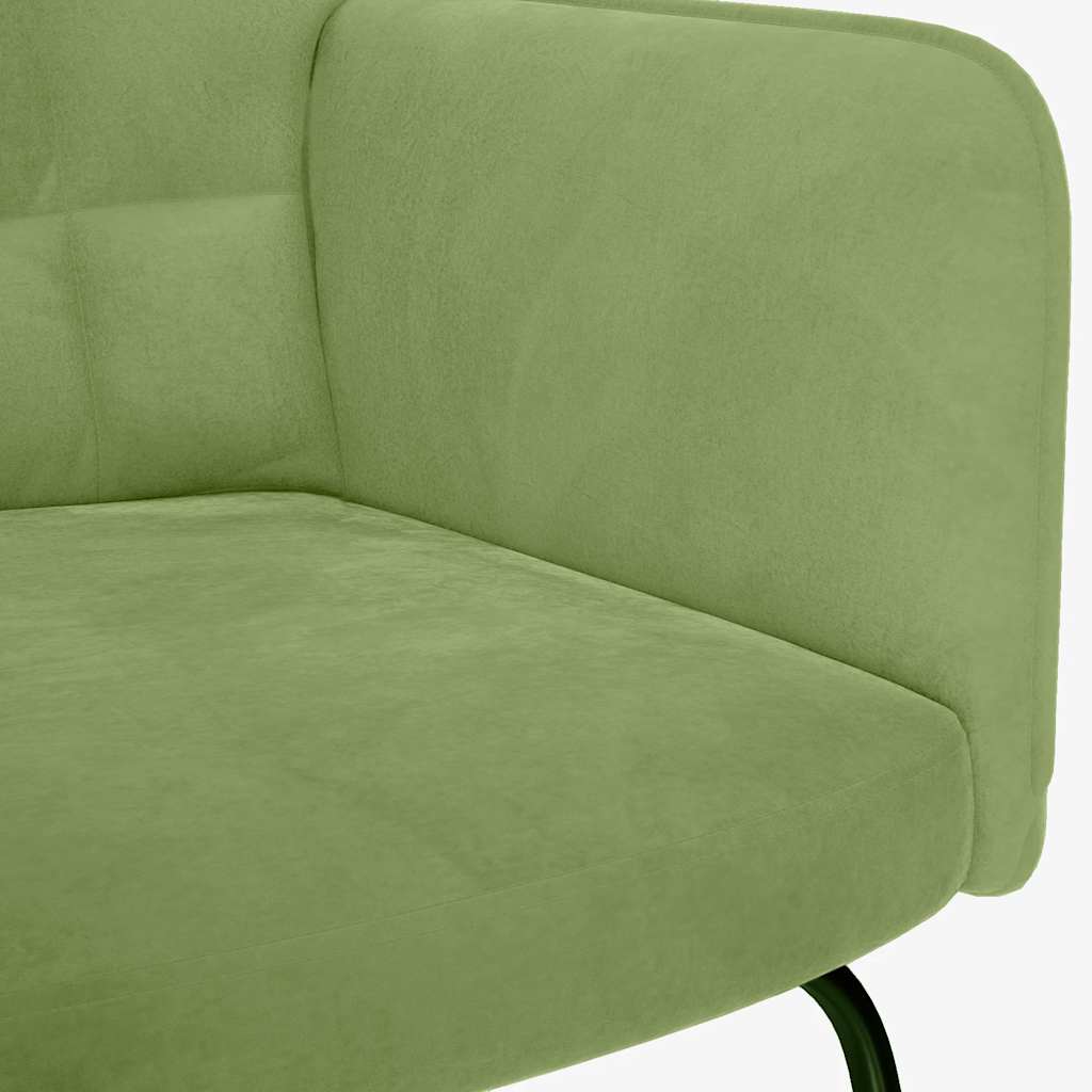 vidaXL Fotel bujany, jasnozielony, tapicerowany aksamitem