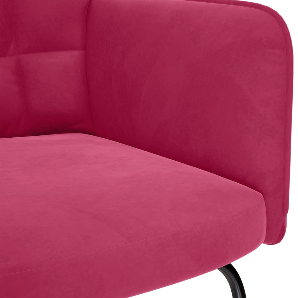 vidaXL Fotel bujany, winna czerwień, tapicerowany aksamitem