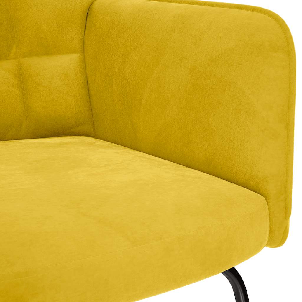 vidaXL Fotel bujany, żółty, tapicerowany aksamitem