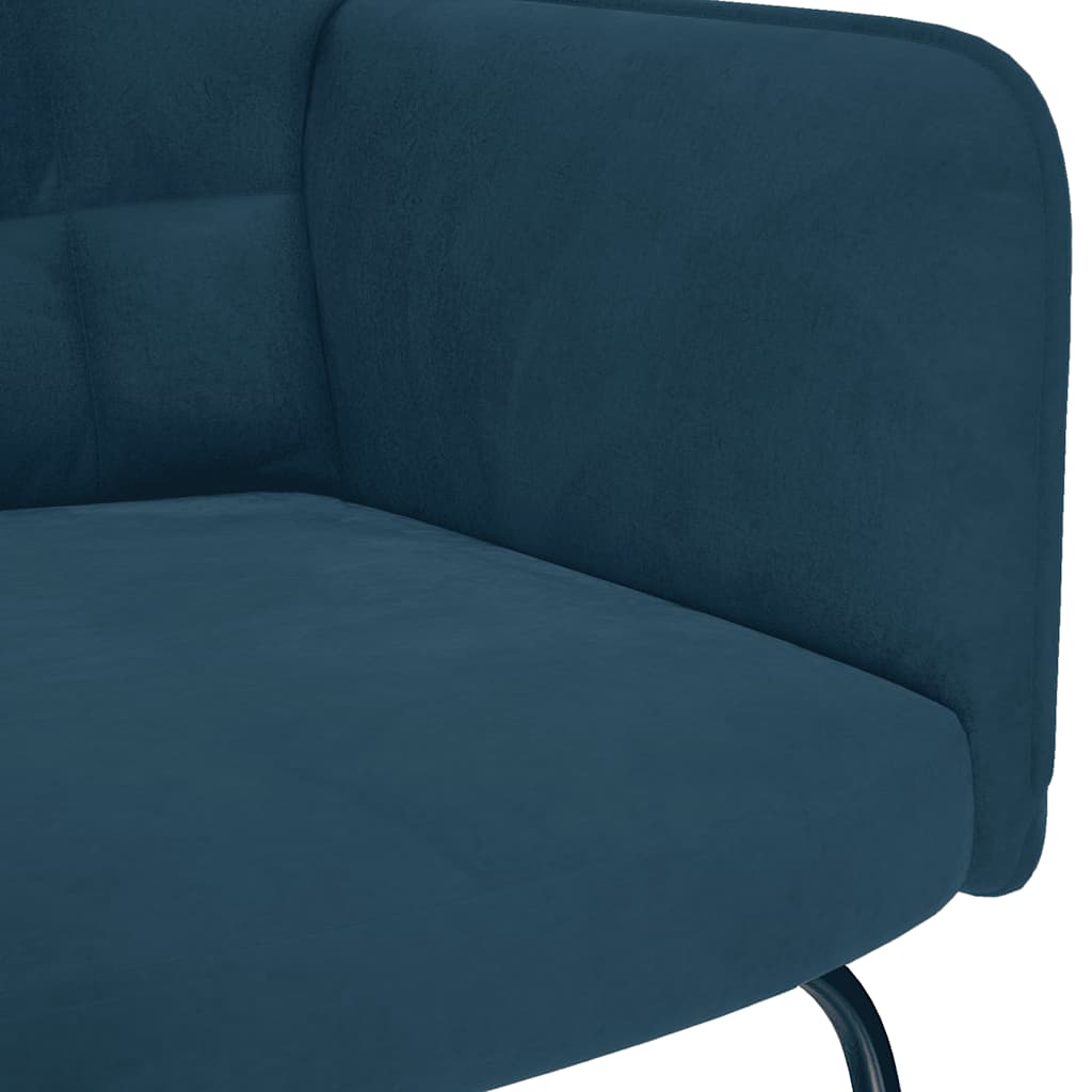 vidaXL Fotel bujany, niebieski, tapicerowany aksamitem