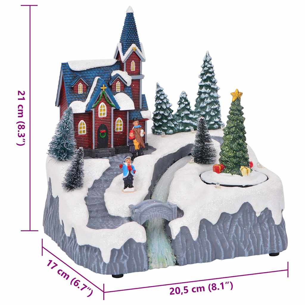 vidaXL Dekoracja Wioski Świątecznej Wielokolorowe 20,5 x 17 x 21 cm