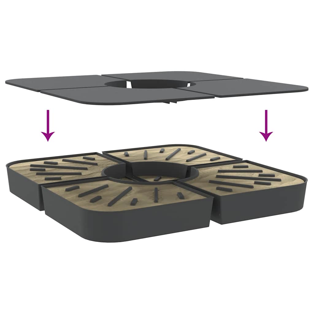 vidaXL Podstawa do parasola, 4-cz., 100 kg, PP