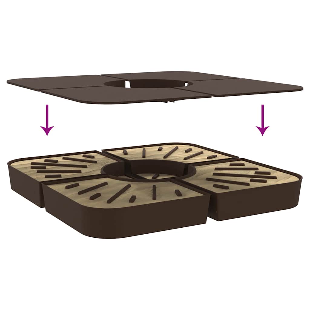 vidaXL Podstawa do parasola, 4-cz., 100 kg, PP