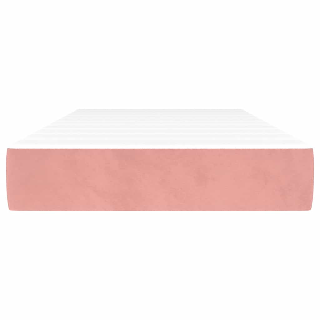 vidaXL Materac kieszeniowy, średnia twardość, różowy, 80x210x20 cm, aksamit