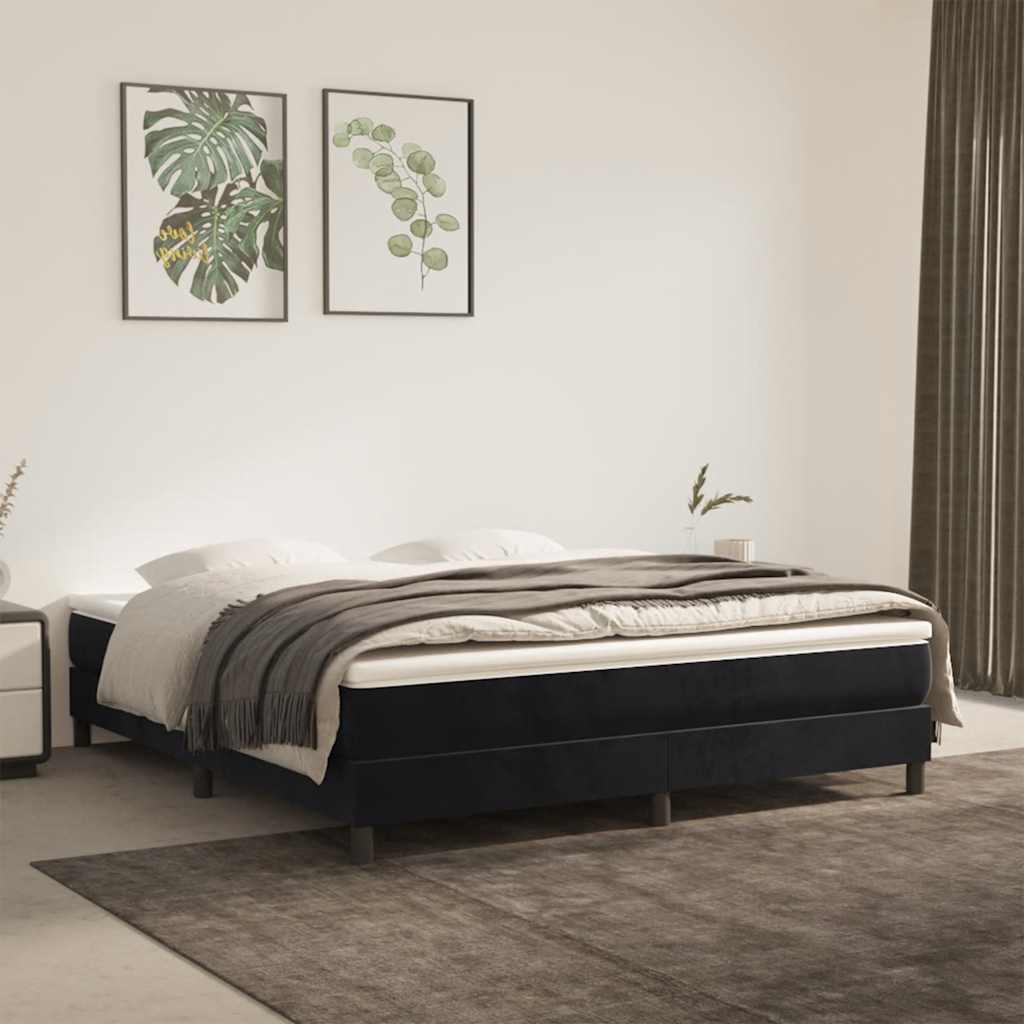 vidaXL Materac kieszeniowy, średnia twardość, czarny, 160x210x20 cm, aksamit