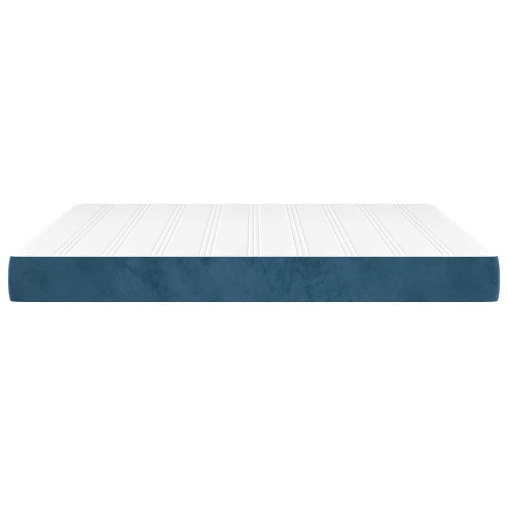 vidaXL Materac kieszeniowy, średnia twardość, ciemnoniebieski, 160x210x20 cm, aksamit