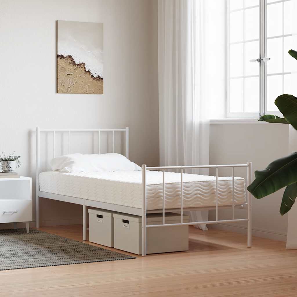 vidaXL Materac piankowy, biały, 90x210 cm, twardość H2/H3