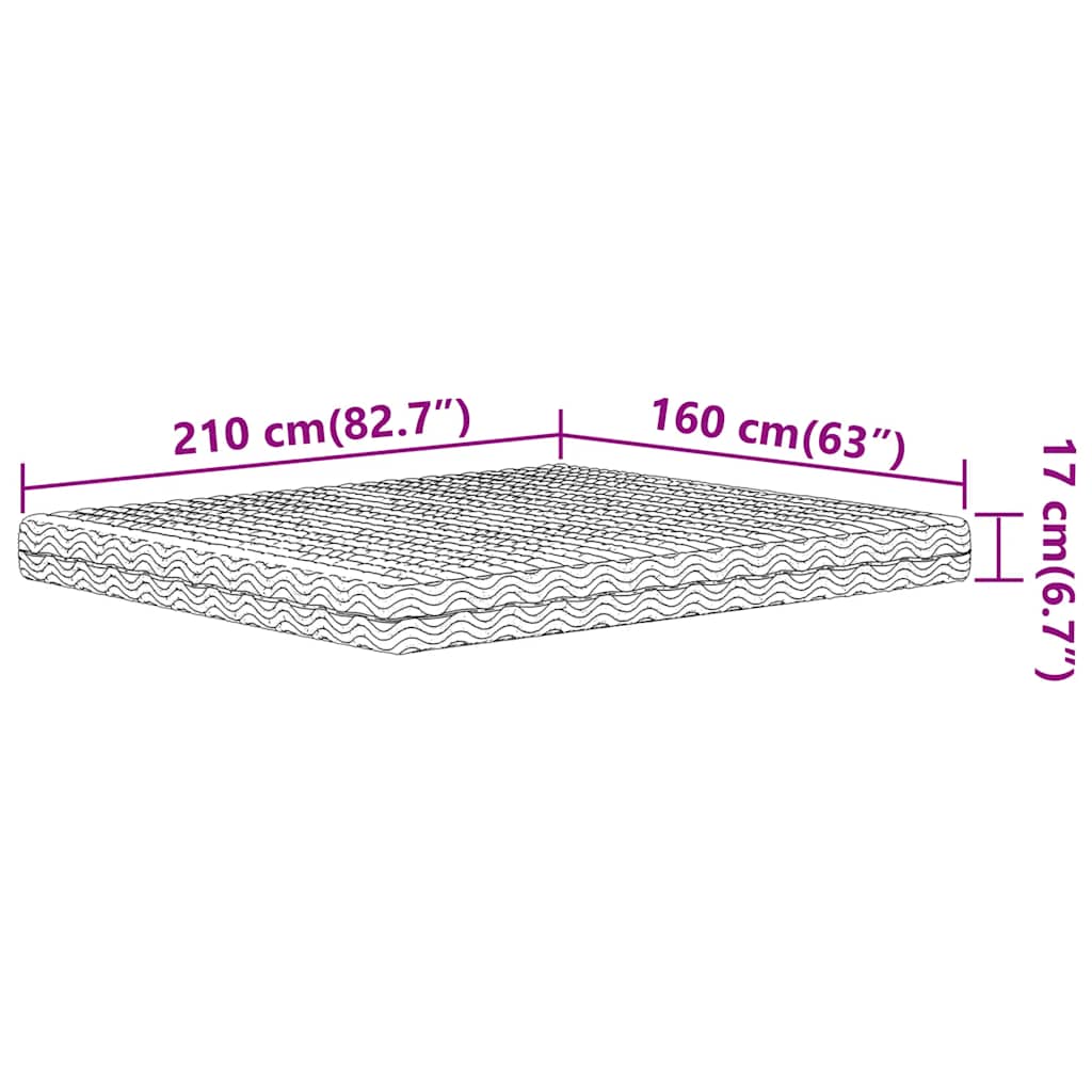 vidaXL Materac piankowy, biały, 160x210 cm, twardość H2/H3