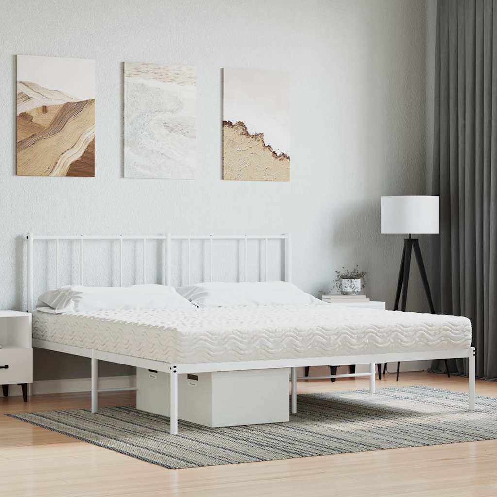 vidaXL Materac piankowy, biały, 200x210 cm, twardość H2/H3