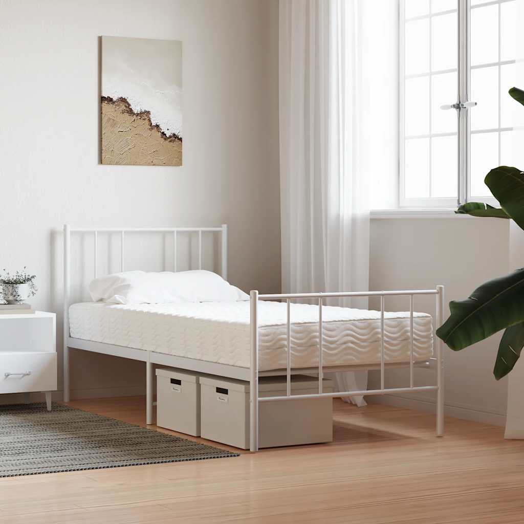 vidaXL Materac piankowy, biały, 80x220 cm, twardość H2/H3