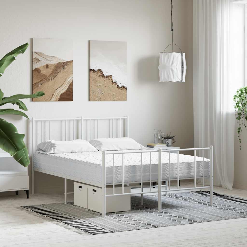 vidaXL Materac piankowy, biały, 120x220 cm, twardość H2/H3