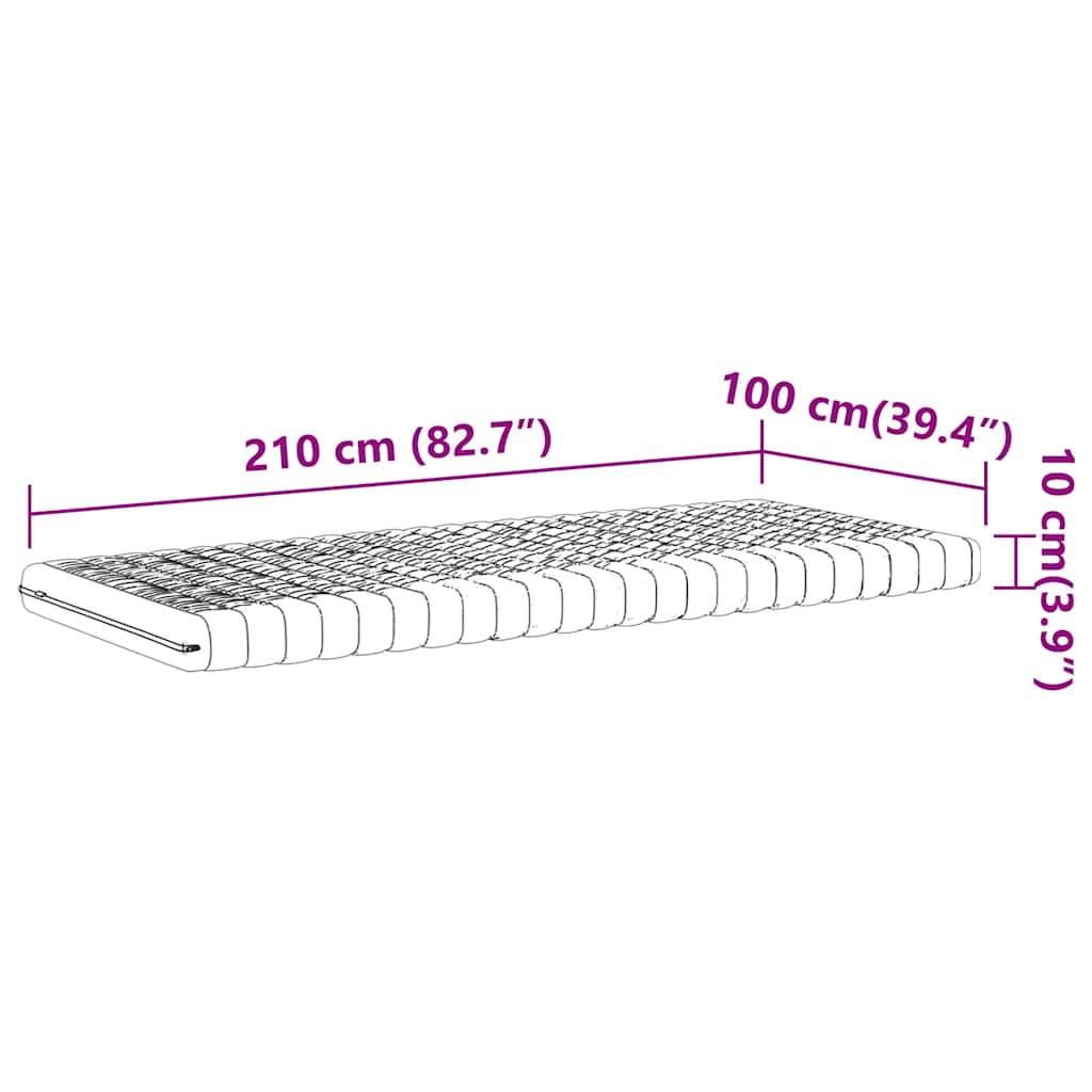 vidaXL Materac piankowy, biały 100x210 cm, 7-strefowy, twardość 20 ILD