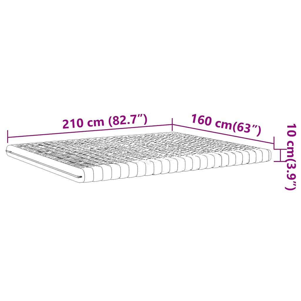vidaXL Materac piankowy, biały 160x210 cm, 7-strefowy, twardość 20 ILD