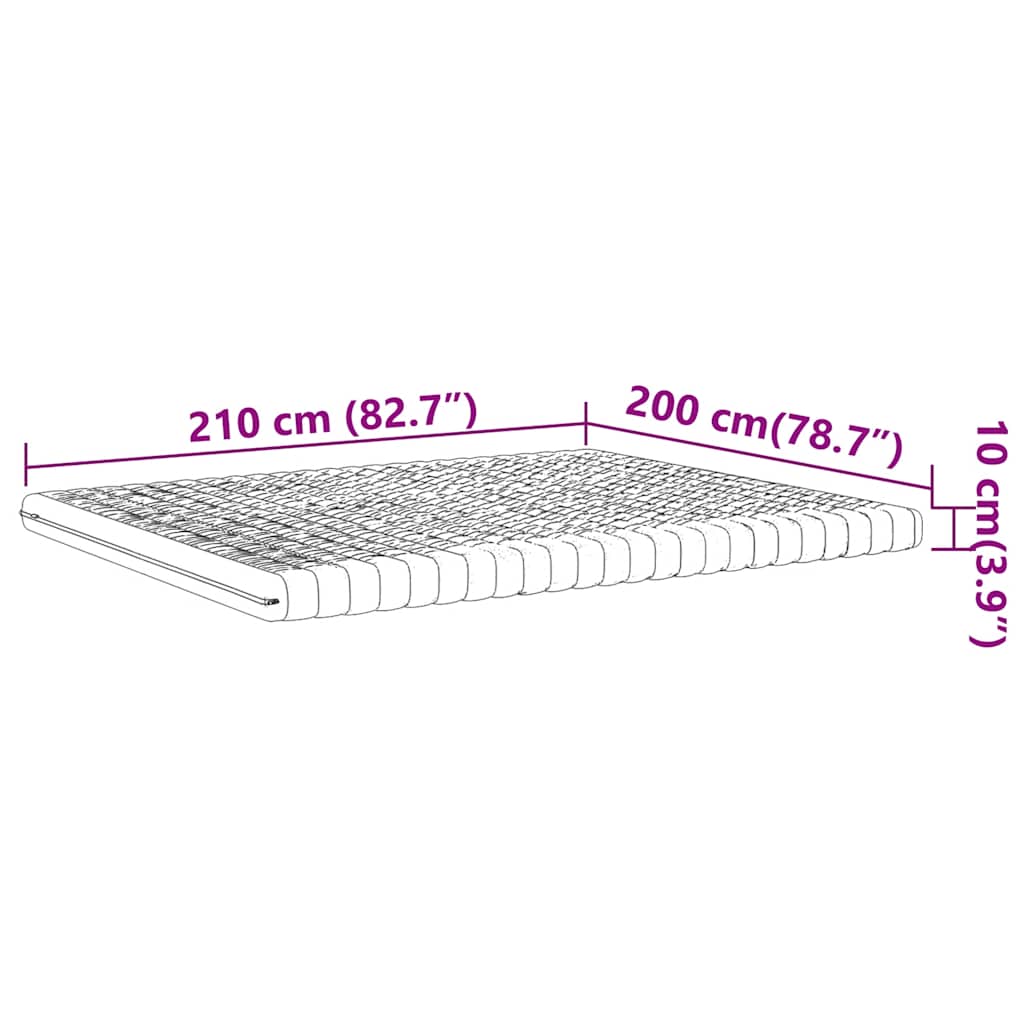 vidaXL Materac piankowy, biały 200x210 cm, 7-strefowy, twardość 20 ILD