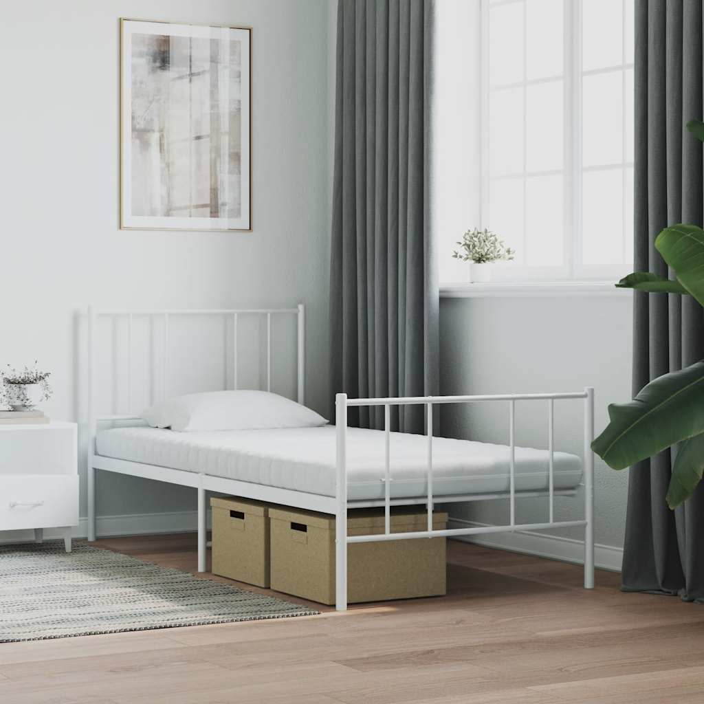 vidaXL Materac piankowy, biały, 90x220 cm, 7-strefowy, twardość 20 ILD