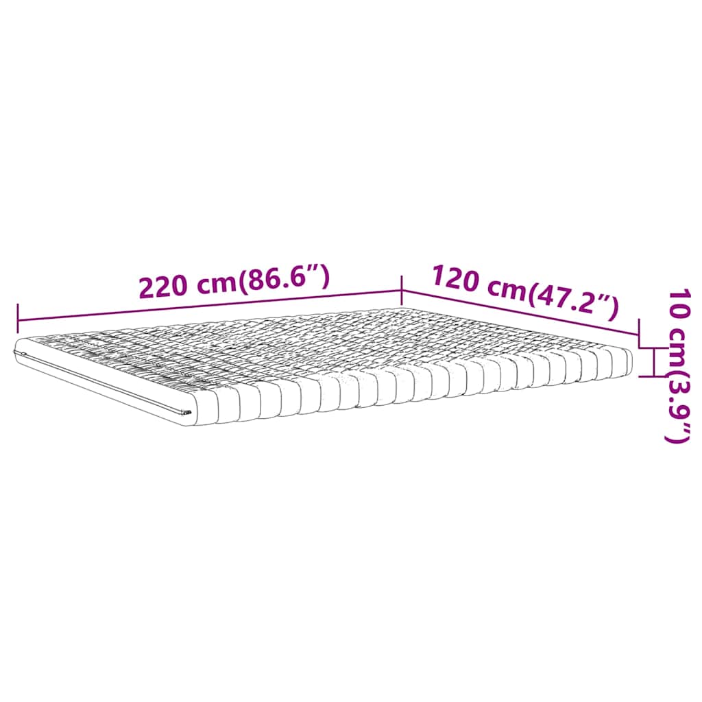 vidaXL Materac piankowy, biały, 120x220cm, 7-strefowy, twardość 20 ILD