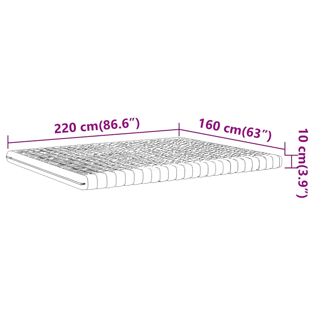 vidaXL Materac piankowy, biały 160x220 cm, 7-strefowy, twardość 20 ILD