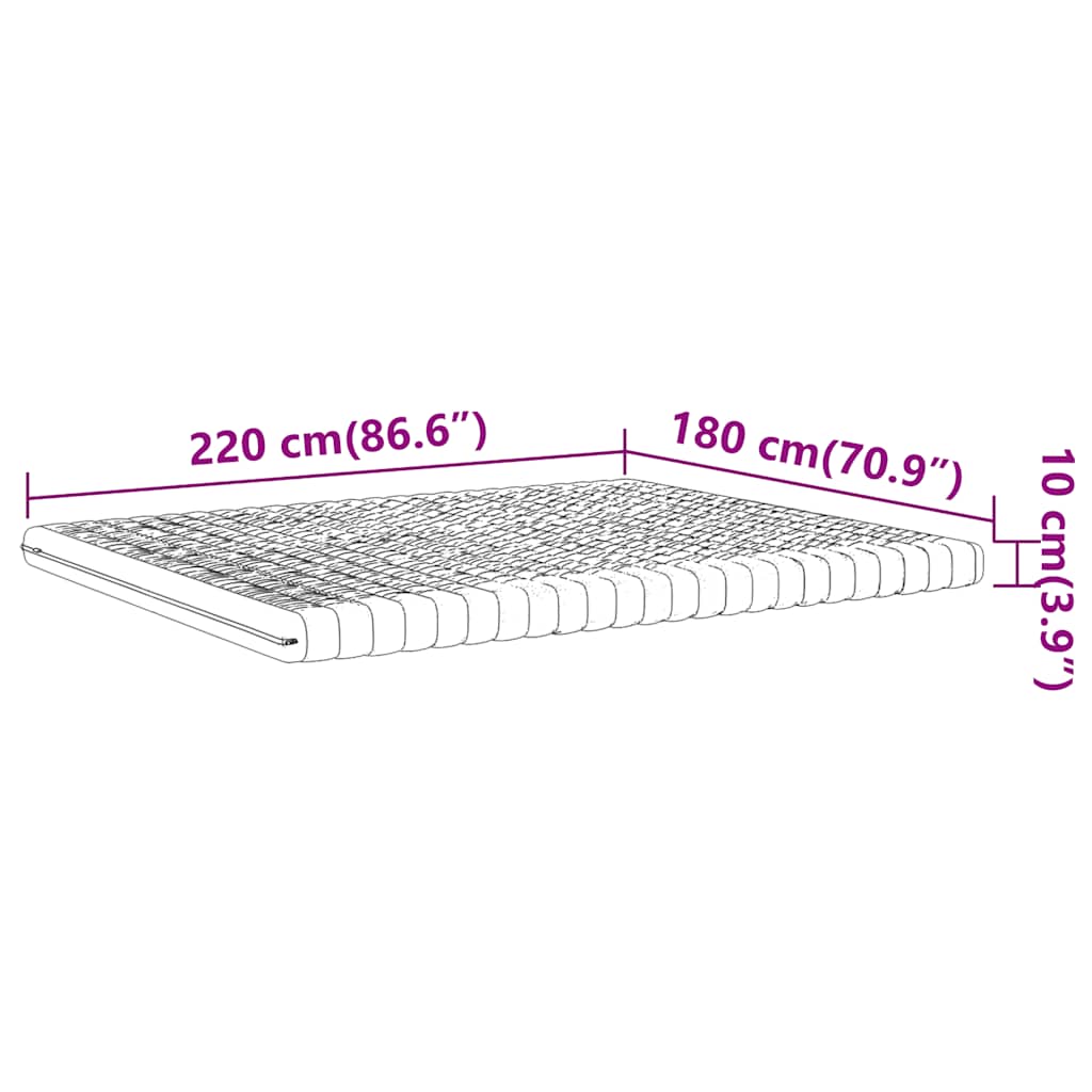 vidaXL Materac piankowy, biały 180x220 cm, 7-strefowy, twardość 20 ILD