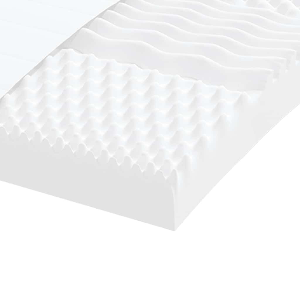 vidaXL Materac piankowy, biały 200x220 cm, 7-strefowy, twardość 20 ILD