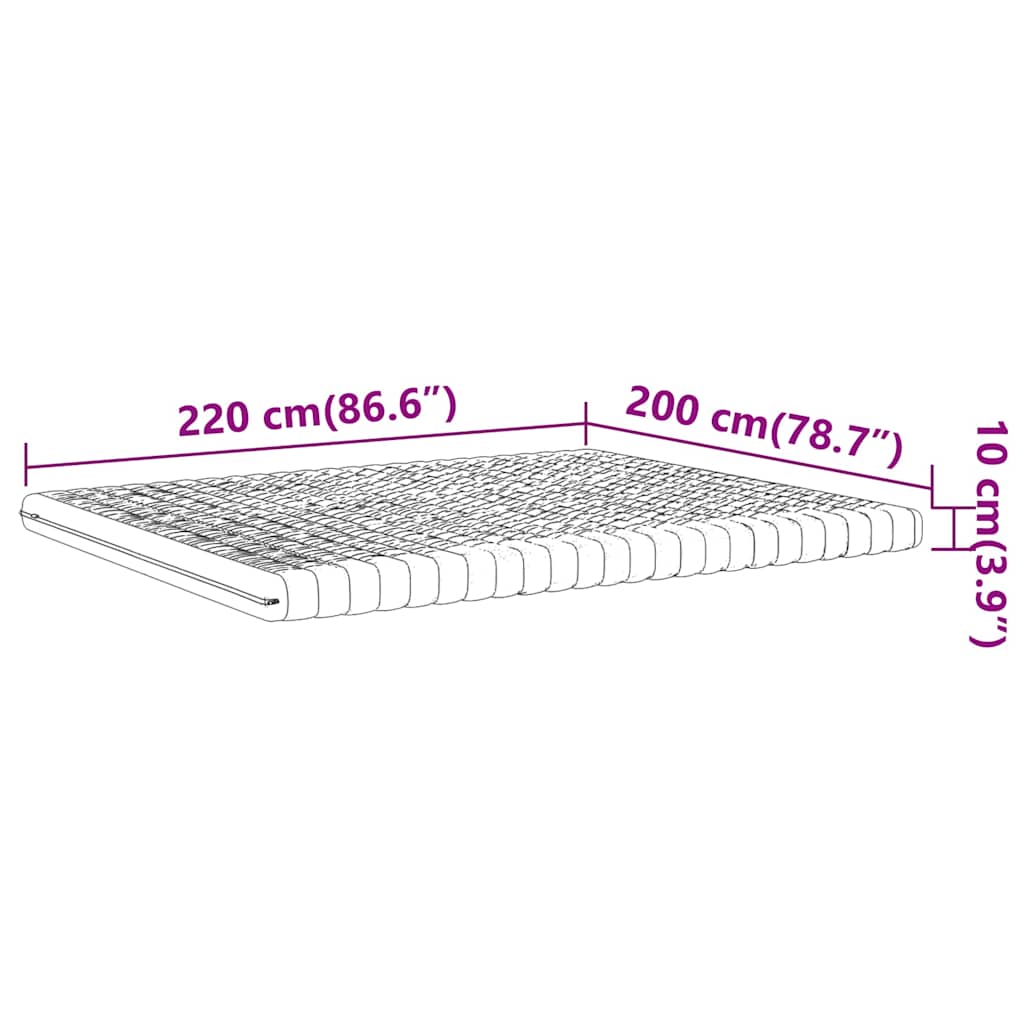 vidaXL Materac piankowy, biały 200x220 cm, 7-strefowy, twardość 20 ILD