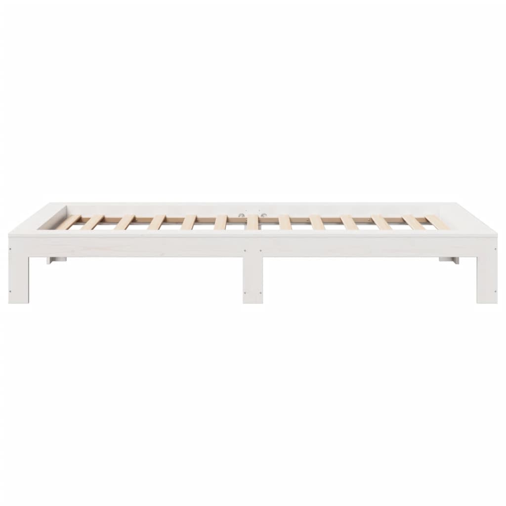 vidaXL Rama łóżka bez materaca, biała, 75x190 cm, lite drewno sosnowe