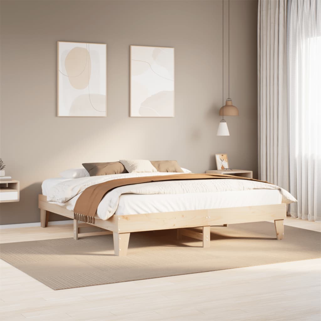 vidaXL Rama łóżka bez materaca, 200x200 cm, lite drewno sosnowe