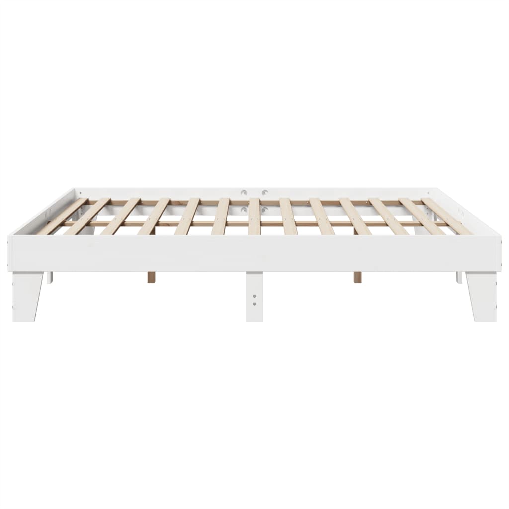 vidaXL Łóżko bez materaca, białe, 200x200 cm, lite drewno sosnowe