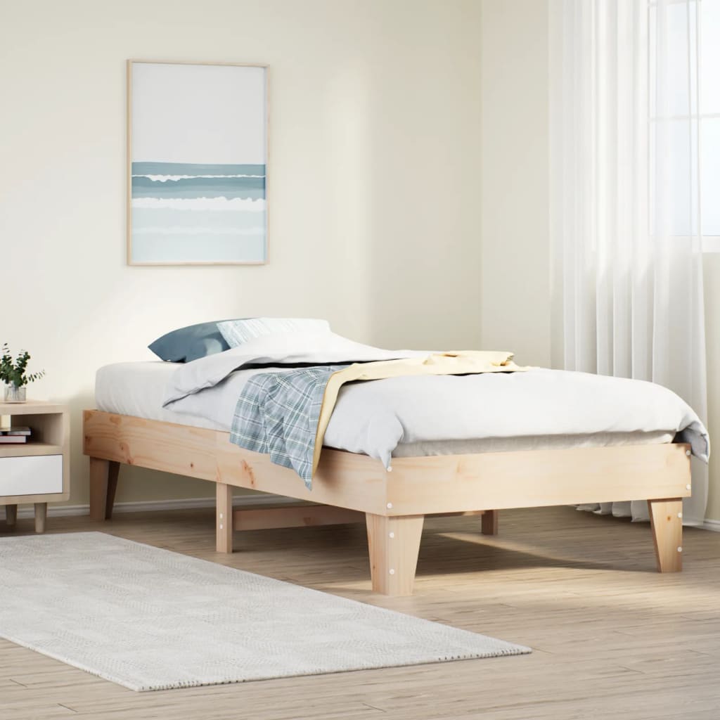 vidaXL Rama łóżka bez materaca, 90x200 cm, lite drewno sosnowe