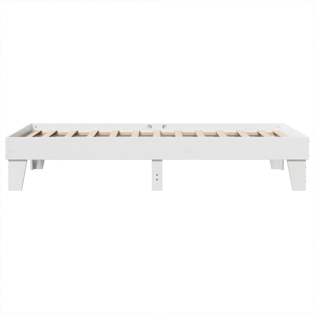 vidaXL Rama łóżka bez materaca, biała, 90x200 cm, lite drewno sosnowe