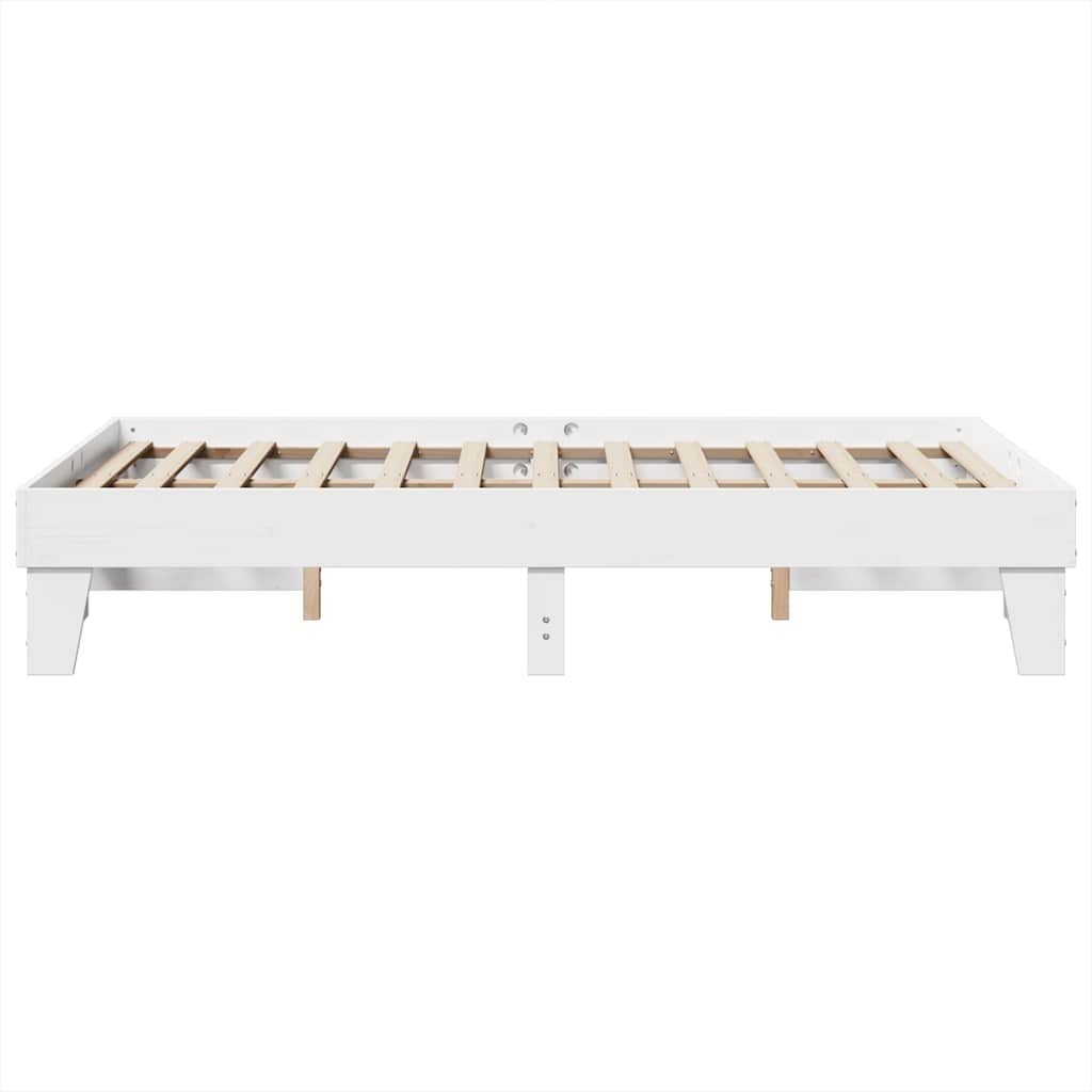 vidaXL Rama łóżka bez materaca, biała, 120x190 cm, lite drewno sosnowe