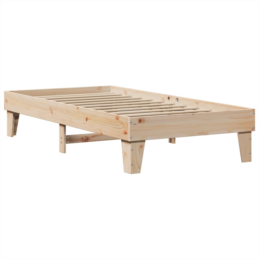 vidaXL Rama łóżka bez materaca, 90x190 cm, lite drewno sosnowe