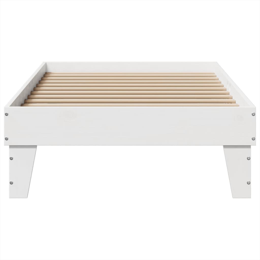 vidaXL Rama łóżka bez materaca, biała, 75x190 cm, lite drewno sosnowe