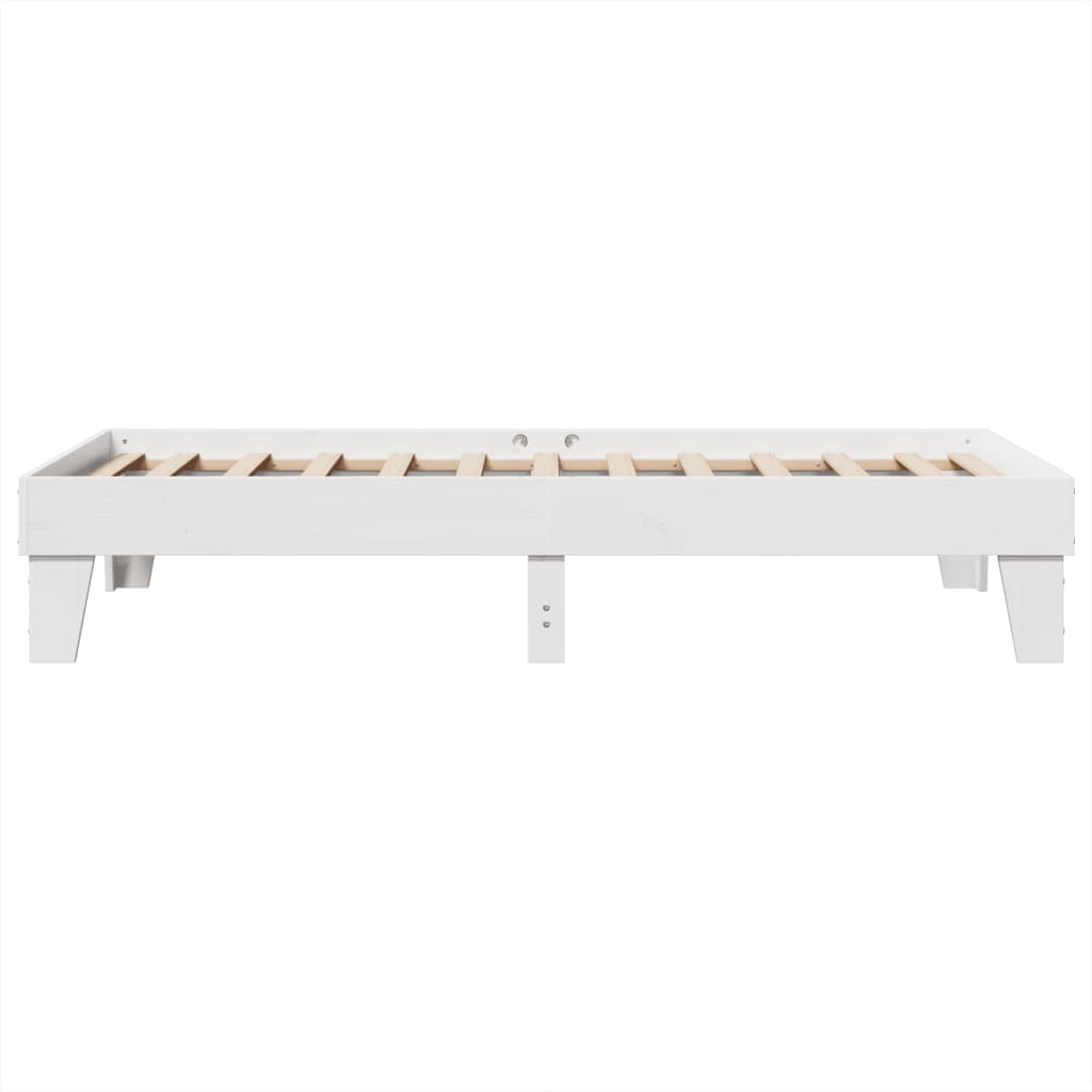 vidaXL Rama łóżka bez materaca, biała, 75x190 cm, lite drewno sosnowe