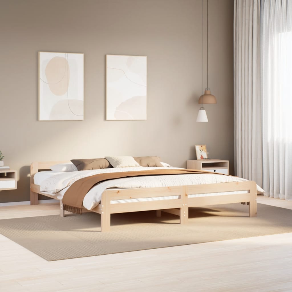 vidaXL Rama łóżka bez materaca, 200x200 cm, lite drewno sosnowe
