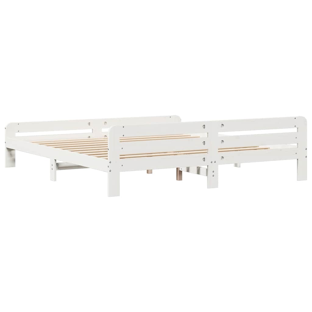 vidaXL Rama łóżka bez materaca, biała, 180x200 cm, lite drewno sosnowe