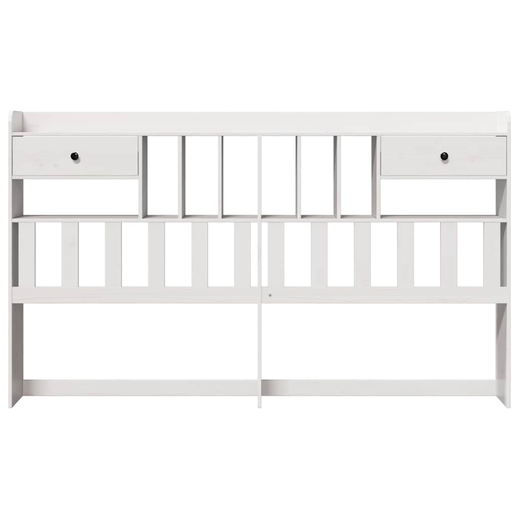 vidaXL Wezgłowie do łóżka, z półkami, białe, 180 cm, drewno sosnowe