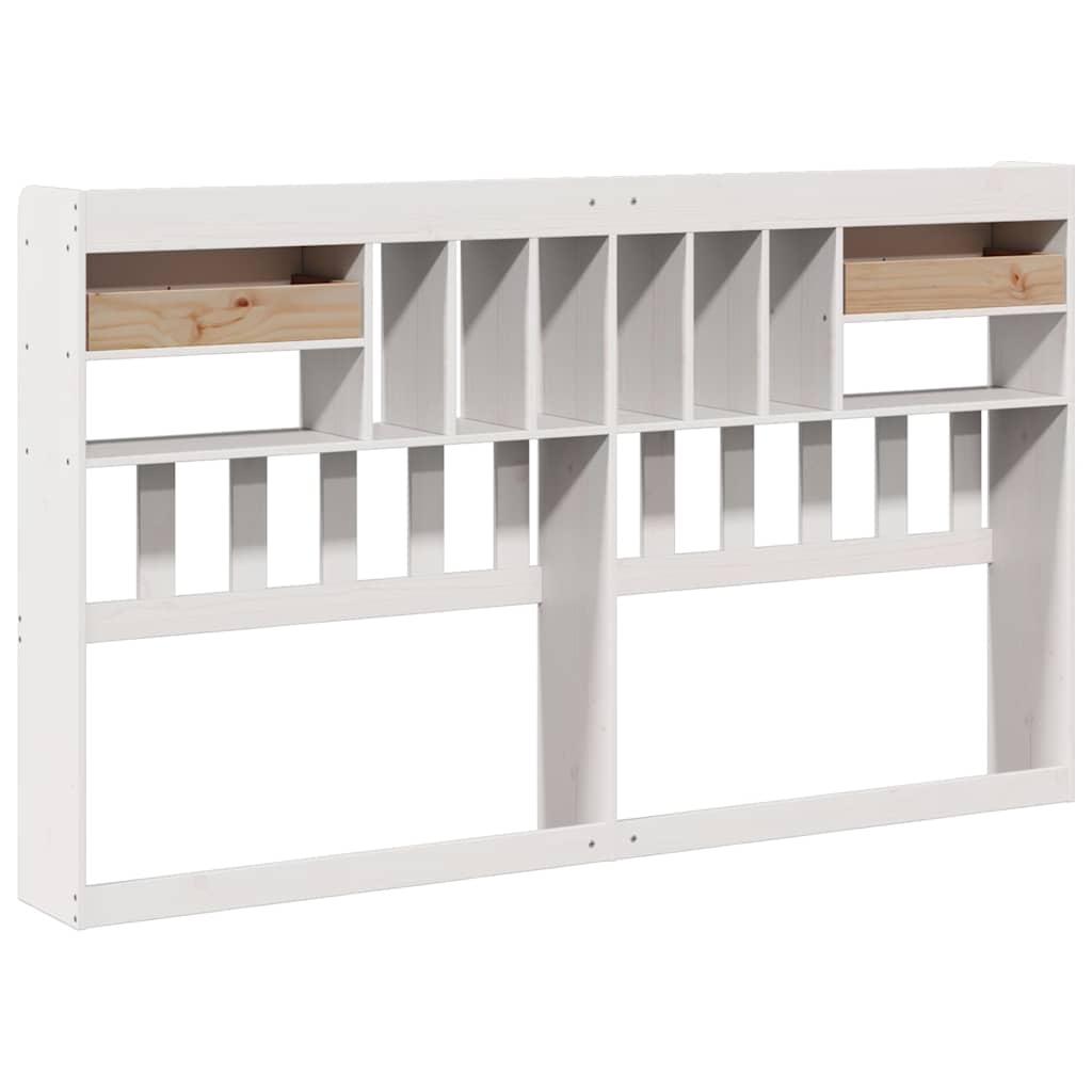 vidaXL Wezgłowie do łóżka, z półkami, białe, 180 cm, drewno sosnowe